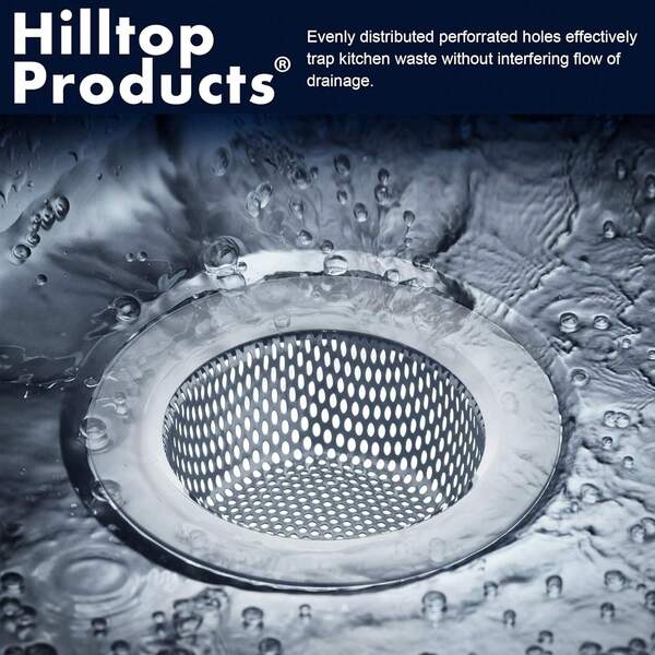 2 Pack - 4.5" Top / 3" Basket - Kitchen Sink Drain Strainer Big Basket Food Trap, Stainless Steel