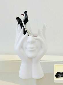 Hộp đựng đồ để bàn hình người, đa chức năng dùng để đựng bút/cọ trang điểm. - Nhiều màu - Xem 3