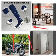 Yufree Mens Knee High Grip Soccer Socks Non Slip Long Socks For Football Basketball Sports - 3black - View 10