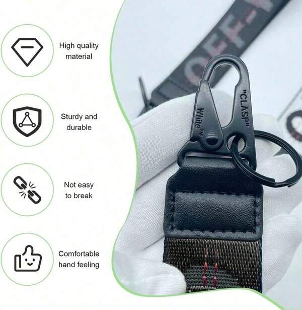 Llavero de coche, llavero de tela con cordón para la muñeca, anillo para llaves de coche, carteras, jeans, decoración, accesorios de coche (negro)