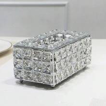 豪华家用纸巾架，闪亮水晶纸巾盒，浴室/桌面装饰纸巾盒 - 彩色 - 查看 10