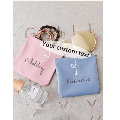 Túi đựng mỹ phẩm đa năng cá nhân hóa dành cho nữ, có khóa tự động, thích hợp cho du lịch, đựng son môi, dây cáp công nghệ và các vật dụng khác, nhỏ gọn, quà tặng Ngày của Mẹ, túi đựng đồ cưới.