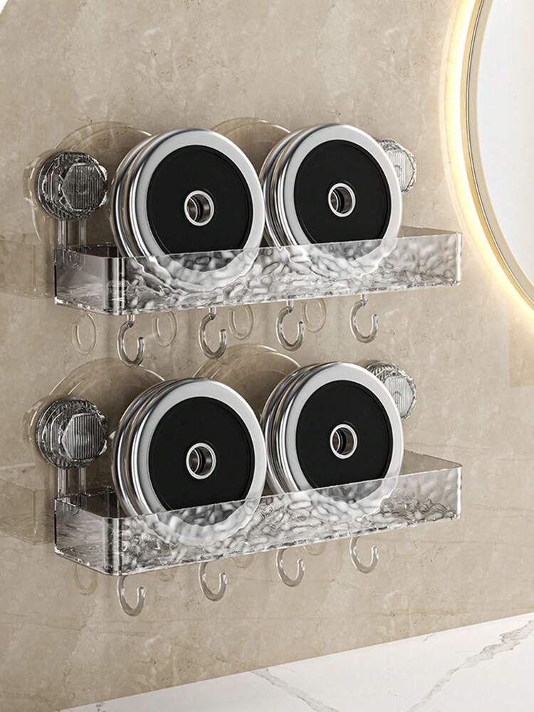 Removable Suction Cup Wall Mount Rack With Hook Design, Suitable For Kitchen And Bathroom Storage - Multicolor - View 7
