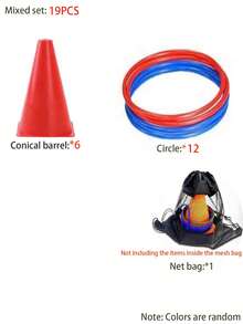 19件/21件/31件户外投掷球多人游戏，集体套圈游戏，团队建设训练器材，儿童节派对游戏道具，嘉年华套圈多人游戏，家庭儿童游戏 - 彩色 - 查看 13