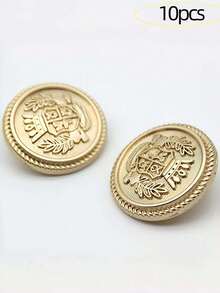 10颗15mm/18mm/20mm/23mm/25mm玫瑰金、沙金配黑色、枪黑色金属纽扣，皇冠图案，复古英伦风格，适合手工夹克 - 10Pcs - 查看 11
