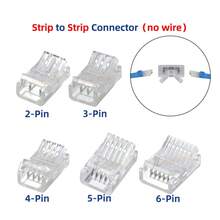 Conector de 2/3/4/5/6 polos para luces de cinta LED IP20 IP65 5050 3528 2835 de 8mm, 10mm y 12mm con abrazadera fijadora de conexión rápida a cable - Tira para cablear A - Ver 4
