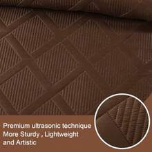 King Quilt Set- Brown Quilts Bedding Set with 2 Pillow Shams Modern King Bedspread with Striped Pattern Soft Lightweight Bedspreads Coverlets for All Seasons - Marrón - Ver 5