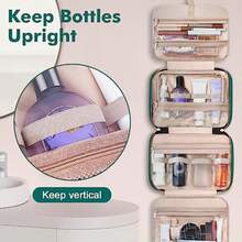 Toiletry Bag for Women Large Cosmetic Travel Bag Hanging Toiletry Bag for Bathroom Thickened PVC Waterproof Travel Makeup Bag Toiletries Bag for Travel Business Trips and Camping - Verde - Ver 7