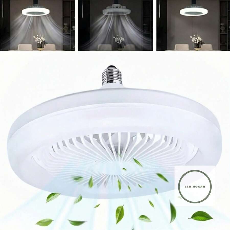 Ceiling Fan With Remote Control, Lights, 3 Colors, 3 Speeds, Timer Function, For Kitchen/Bathroom/Bedroom, Back To School Season - Trắng 02 - Xem 1