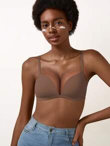 Women's Push-Up Bra - All-Day Support, Lift, Seamless Fit - Mocha Brown - View 7