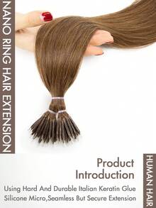 12-24 Inch Nano Ring Hair Extensions, Invisible Nano Tip Hair Extensions, Natural Looking Real Human Hair Extensions - S6 - View 3