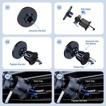 Giá đỡ điện thoại gắn khe gió ô tô TKZJ, kiểu dáng hiện đại tối giản, không cần kẹp hoặc khóa bổ sung, tiện lợi để đặt điện thoại và xem định vị hoặc video. - A - Xem 8