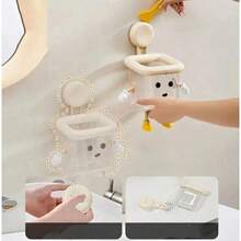 1PC Multi-Functional Storage Jar - Strong Suction Cups Equipped, Adorable Cartoon Style, Funny Random Color Matching - 1pcs - View 6