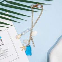 1件新款时尚高端贝壳珍珠钥匙扣，优雅珍珠钥匙圈吊坠 - 彩色 - 查看 5