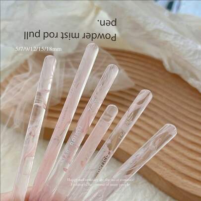 Bút kẻ viền móng nghệ thuật, cán màu hồng khói, cọ nối móng, cọ sơn gel móng tay có nắp đậy, dụng cụ làm móng nghệ thuật
