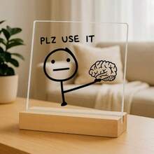 2D Flat, Humorous Office Desk Decoration, Acrylic, Humorous Gift For Colleagues, Relieves Stress, Office Fun Desktop Accessory. - A - View 1