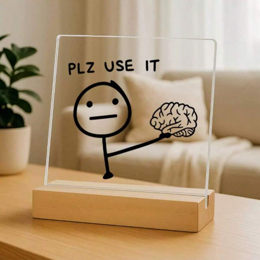 2D Flat, Humorous Office Desk Decoration, Acrylic, Humorous Gift For Colleagues, Relieves Stress, Office Fun Desktop Accessory. - A - View 1
