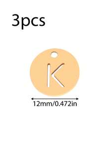 Bộ 3 mặt dây chuyền bằng thép không gỉ rỗng hình 26 chữ cái tiếng Anh, tự làm phụ kiện trang sức thời trang cho nữ. - mặt dây chuyền - Xem 23