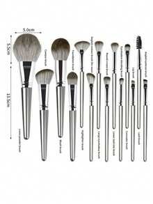 Bộ cọ trang điểm 14 món, mềm mại và bông xốp, bao gồm cọ đánh kem nền, phấn mắt, phấn má hồng, phù hợp cho người mới bắt đầu và chuyên nghiệp. Bộ sản phẩm bao gồm cọ trang điểm, bộ dụng cụ trang điểm, đầy đủ dụng cụ trang điểm, bộ cọ trang điểm, hộp quà tặng trang điểm. - Bạc - Xem 4