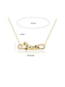 1pc S925 Sterling Silver Unique Fashionable Luxury Cheetah Pendant Necklace For Women, Personalized European And American Versatile Delicate Small Leopard Clavicle Chain, Sweater Chain - Animal - View 10