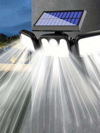 1/2 piezas Luz solar para exteriores, Luz solar con sensor de 74 LED con 3 modos de brillo, batería recargable de 1200mAh, iluminación de 300° de ángulo amplio, adecuada para puerta principal, jardín, entrada de vehículos, garaje, patio, calle comercial, bodas, Día de San Valentín, Día de la Madre, vuelta al colegio, Navidad, decoración de iluminación de Halloween