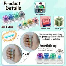 1 Set Keyboard Stress Relief Toy, Interesting Keychain Gift Suitable For Friends, Perfect Novelty Gift For Christmas And Halloween - Multicolor - View 5