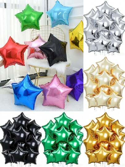 MECRLA 5pcs/Set Star Shaped Balloons, Birthday Decoration, Party Supplies