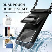 [Free Shipping]2-Piece Waterproof Mobile Phone Bag, Diving, Touchscreen, Outdoor Swimming, Rafting, Special Sealed Bag, Rainproof Protective Cover, Universal - Black - View 2