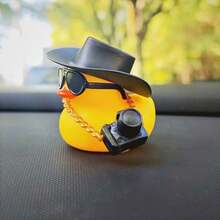 1pc Yellow Decorative Rubber Duck Car Dashboard Decor, Perfect Car Gift For Friends, Cute And Fun Little Yellow Duck - Yellow - View 13