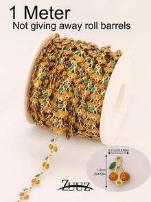 1米不锈钢可爱珐琅樱桃甜美链条，适用于DIY珠宝，女士女孩项链手链配件耳环制作 - 鏈條 - 查看 16