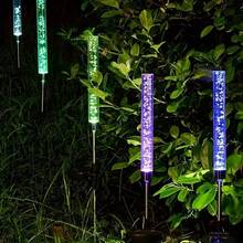 Solar Powered Bubble Cylinder LED Reed Lamp, Wind-Powered, Suitable For Garden, Community, Yard Decor Lighting, Gift - Multicolor - View 4