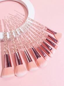 YZIMENG 10-Piece Professional Makeup Brush Set, Blush Brush, Loose Powder Makeup Brush, Beauty Tools, Pink Rose Red Eye Makeup Brush Set - Multicolor - View 1