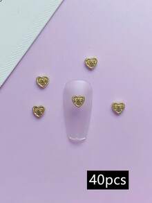 20个/40个装 各种金属心形美甲装饰品，DIY美甲产品，美甲饰品，美甲配件 - 彩色 - 查看 10
