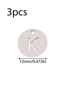 Bộ 3 mặt dây chuyền bằng thép không gỉ rỗng hình 26 chữ cái tiếng Anh, tự làm phụ kiện trang sức thời trang cho nữ. - mặt dây chuyền - Xem 44