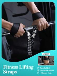 VBOSI 1 Pair Silicone Non-Slip Lifting Straps With Neoprene Padding - Enhanced Grip Strength For Weightlifting, Deadlifts & Gym Training - Multicolor - View 1