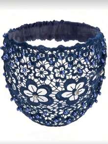 1pc New Wide-Banded Plum Blossom Hollow Out Headband Hair Accessory, Hair Band, Hair Hoop Head Accessories Hairband Beauty Home Hair Accessories Summer Sport Sweatband,Holiday,Travel - Multicolor - View 5