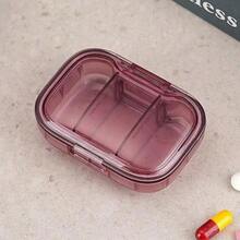 1pc Portable Weekly Pill Box, Waterproof Sealed Compact Pill Case For Medication Storage - Fyra-rutnät-vitt - Visa 5