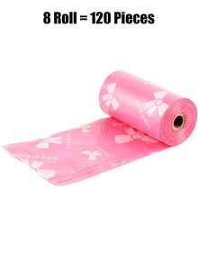 120 túi đựng chất thải thú cưng dày dặn, chống rò rỉ, làm bằng polyethylene với họa tiết độc đáo, phù hợp cho chó và mèo, túi vệ sinh đa năng, quà tặng ngày lễ và Giáng sinh. - Hồng - Xem 10