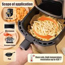 50/100/200pcs Square Round Disposable Air Fryer Liners, 6.3in 8in Oil-Proof Non-Stick F Paper Liners Pots, Baking Basket Bowls, Cooking Baking Trays, Air Fryer Oven Accessories, Baking Tools, Kitchen Gadgets, Kitchen Essentials - Upgraded Version - View 10