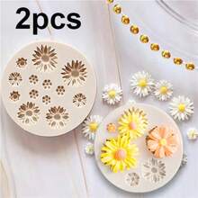 1pc/2pcs Silicone Flower Mold For DIY, Suitable For Making Earrings, Pendants, Candies And Chocolates - Easy To Use, Multipurpose Craft And Baking Mold - Beige - View 19