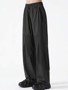 Pantalon de randonnée séchage rapide pour femmes, pantalon ample de plein air en nylon stretch 4 sens avec panneaux en maille et chevilles réglables, convient pour le camping et les sports - Noir - Voir 3
