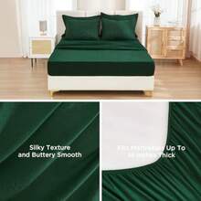 King Size Comforter Set 7 Pieces Dark Emerald Green - Bed in a Bag King Boho Lightweight Fluffy Tufted Bedding Sets with Quilt Comforter Sheets Pillowcases and Shams - Verde esmeralda - Ver 5