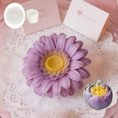 2 khuôn silicon hình hoa hướng dương và nụ hoa | Khuôn silicon chịu nhiệt hình hoa dùng để làm nến, quà tặng thủ công và đồ thủ công mỹ nghệ | Khuôn hoa sống động như thật, lý tưởng cho Ngày của Mẹ, đám cưới và trang trí ngày lễ.