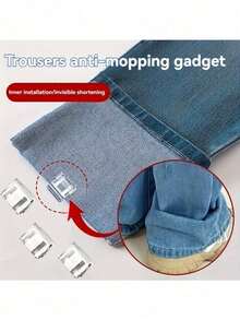 2/4/5/6/10/12/15/20/25/30/35/50个装裤腿缩短隐形固定夹，防拖裤脚，免缝隐藏式扣环腿部闭合装置，防拖地裤脚扣 - 彩色 - 查看 7