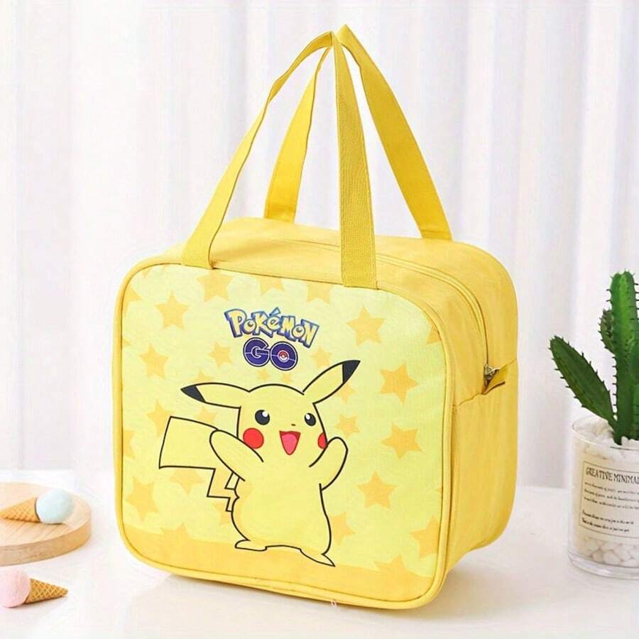pokemon Túi đựng cơm trưa cách nhiệt, túi đựng cơm hộp hình hoạt hình dễ thương bằng giấy bạc dày, túi xách tay. - Nhiều màu - Xem 1