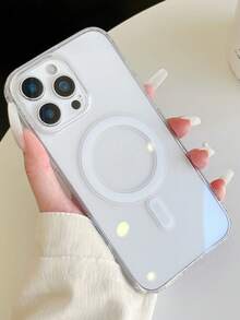 1pc Transparent Magnetic Phone Case, Supports Wireless Charging, Compatible With IPhone 17 Pro Max, 17 Pro, 17, 16 Pro Max, 16 Pro, 16, 15 Pro Max, 15 Pro, 15, 14 Pro Max, 14 Pro, 14, 13 Pro Max, 13 Pro, 13, 12, 11 Pro And Pro Max, Scratch-Resistant Protective Case - Transparent - View 4