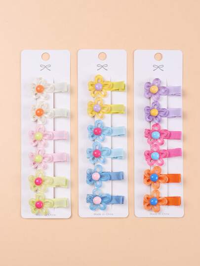 18个花朵发夹，可爱花朵发夹，女孩日常佩戴、聚会、派对发饰
