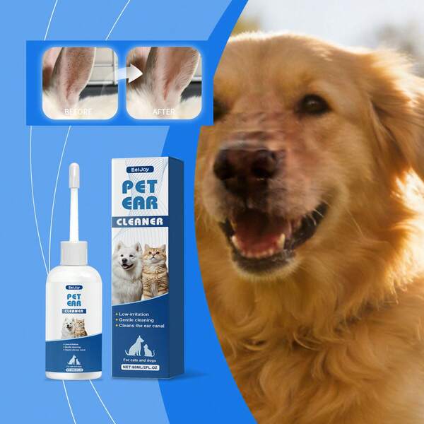 Pet Ear Cleaner, Gentle Plant-Based Formula, Soft Tip Design For Comfortable Ear Cleaning, Suitable For Cats And Dogs