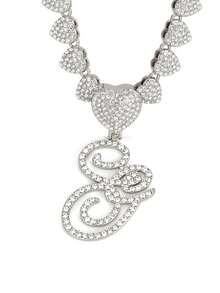 字母吊坠项链 迈阿密链条项链 女士嘻哈镶钻字母吊坠项链 珠宝礼物 - 愛心字母項鍊 - 查看 46