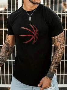 Camiseta de baloncesto con estampado para hombre - Negro - Ver 3